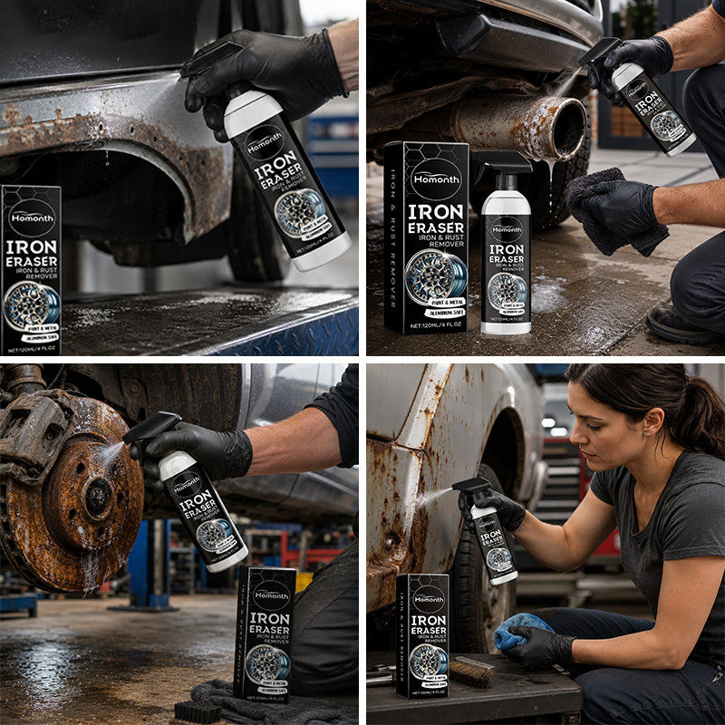 Homonth Iron Eraser Iron & Rust Remover-Fast-Acting Multi-Surface Car Cleaner for Wheels, Paint, Glass & Interior
