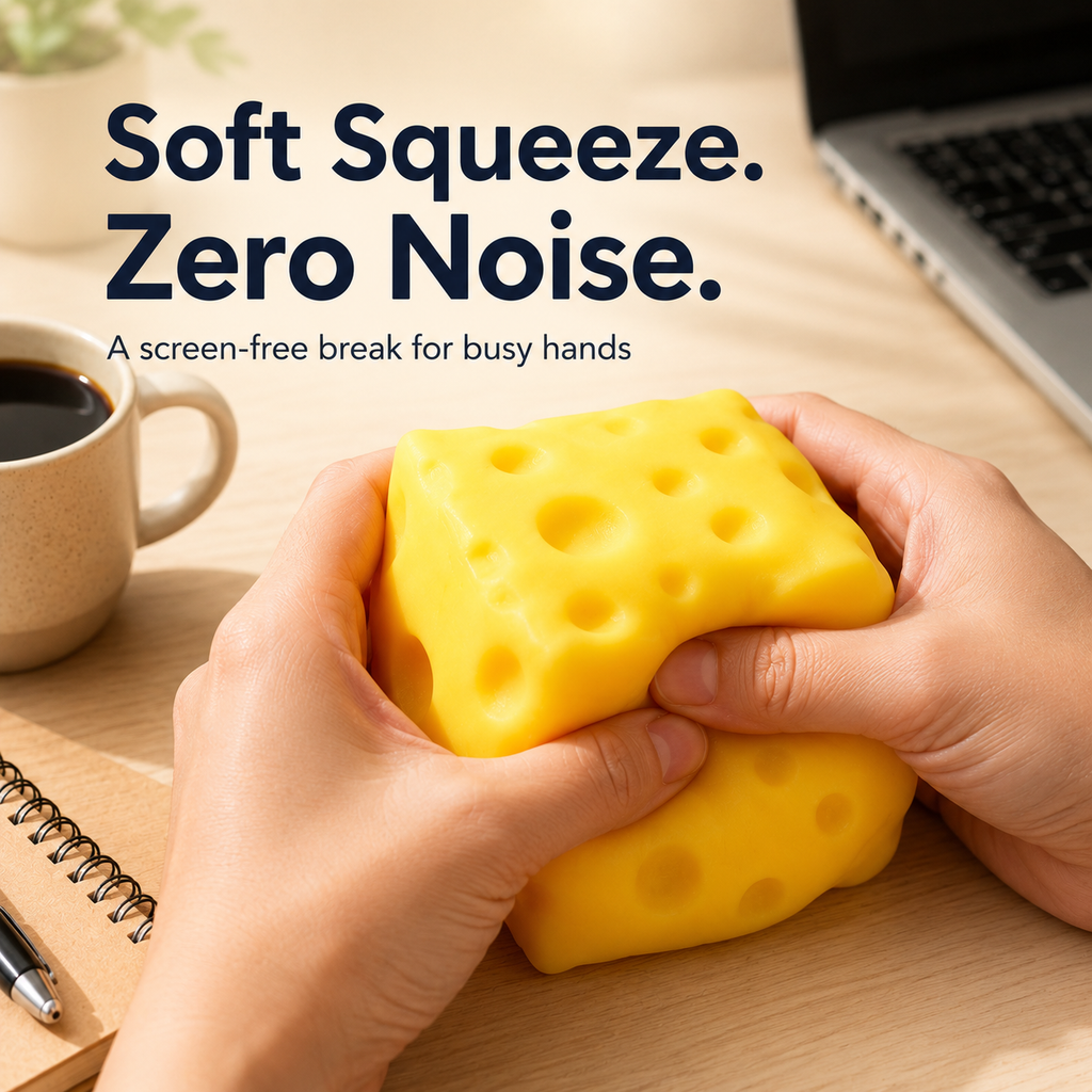 Soft Cheese Squishy Toy – The Funny Desk Fidget Everyone Wants to Squeeze