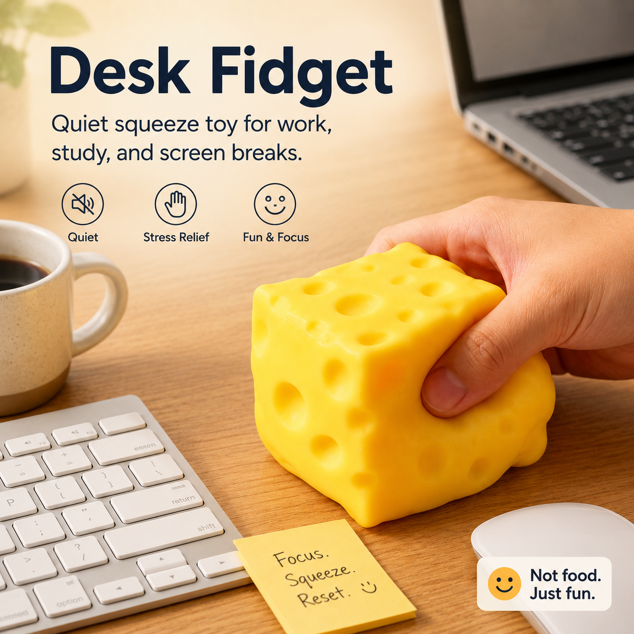 Soft Cheese Squishy Toy – The Funny Desk Fidget Everyone Wants to Squeeze