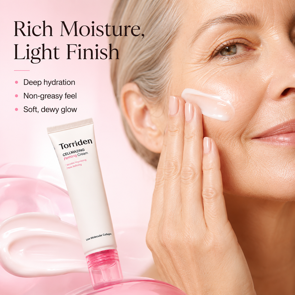 Torriden CELLMAZING Firming Cream-5D Collagen Firming Moisturizer for Mature Skin – Helps Skin Look Smoother, Plumper & More Lifted