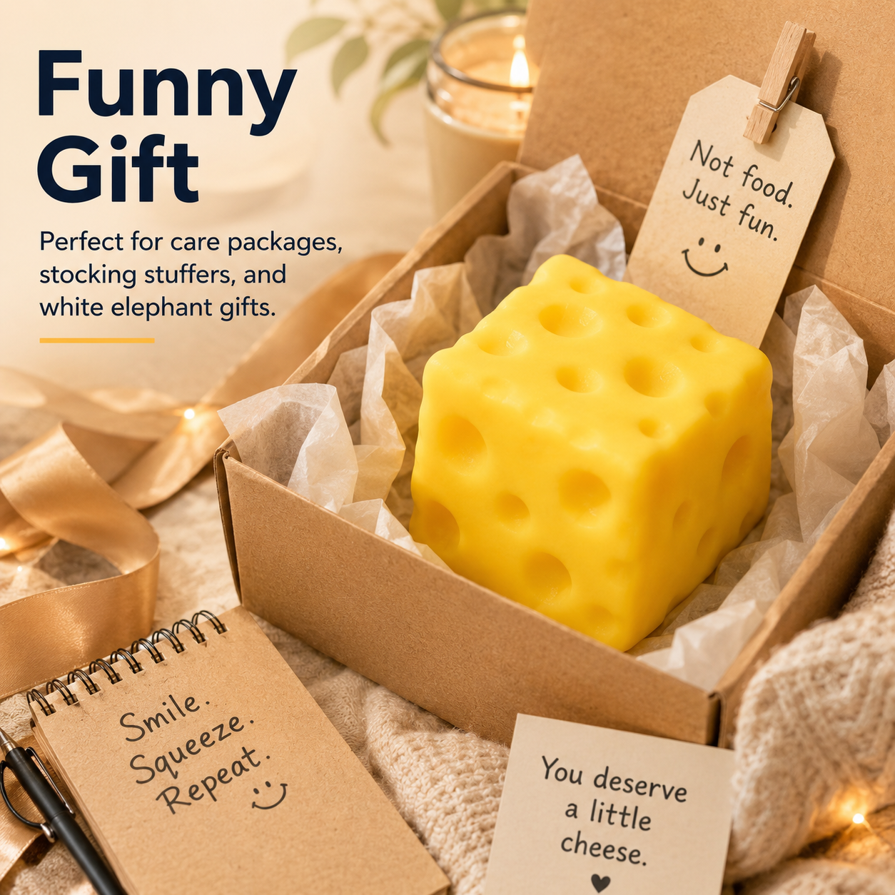 Soft Cheese Squishy Toy – The Funny Desk Fidget Everyone Wants to Squeeze