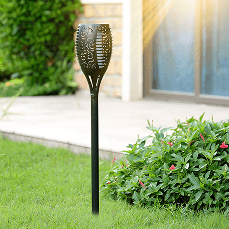 Solar Torch Lights Outdoor Waterproof | Flickering Flame LED | Garden Pathway Stake | 42 inch