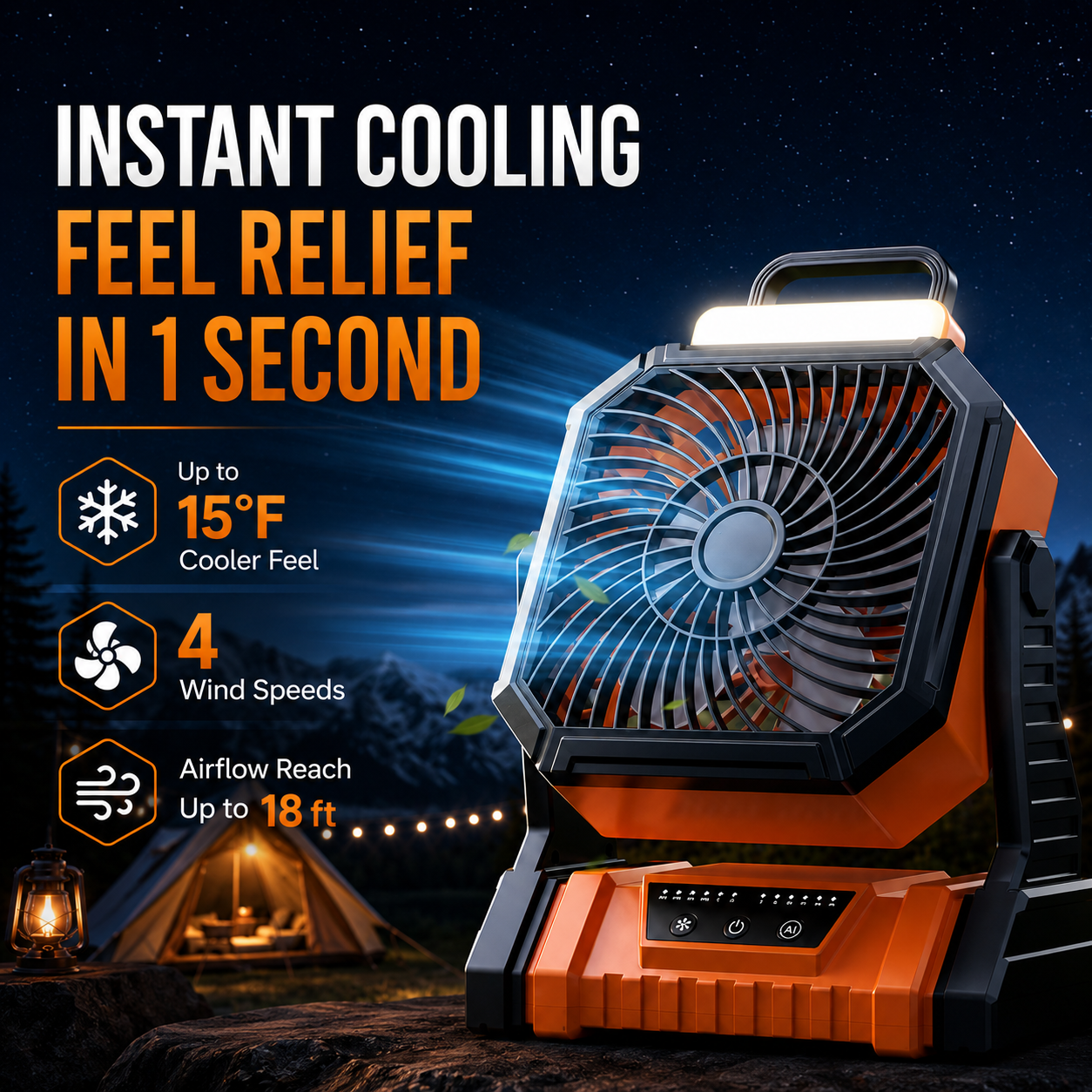 Outdoor Portable Air Cooler Fan for Camping, RVs & Power Outages