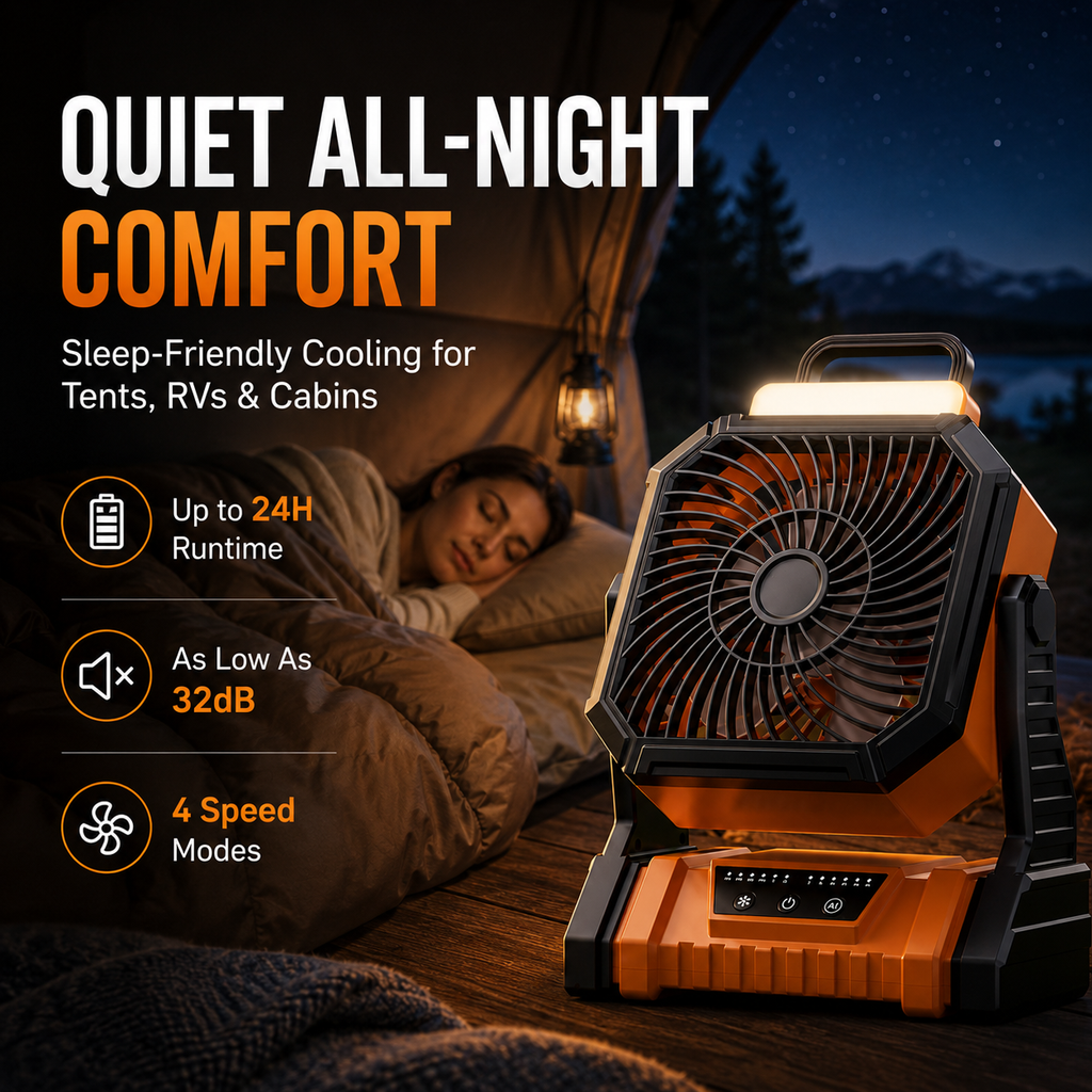 Outdoor Portable Air Cooler Fan for Camping, RVs & Power Outages